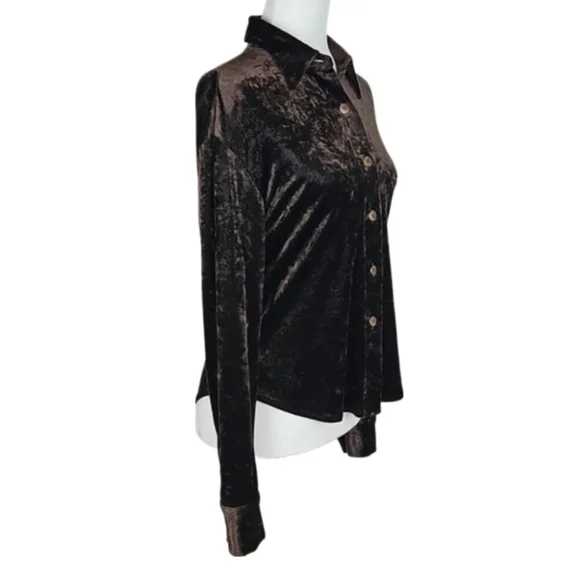 Vintage Corrida Paris Subtle Sparkle Long Sleeve Shirt in Dark Brown, 2 - Picture 5 of 8